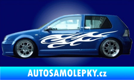 Samolepka Samolepka na bok plameny 029 3D karbon modrý