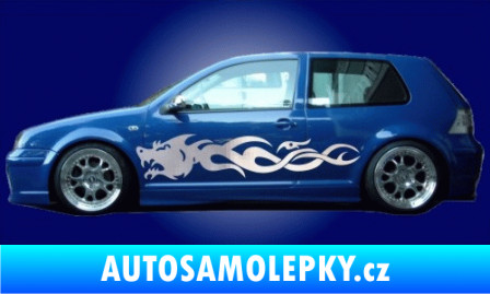 Samolepka Samolepka na bok plameny 043 3D karbon modrý