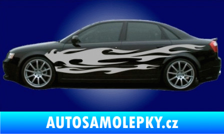 Samolepka Samolepka na bok plameny 051 3D karbon modrý