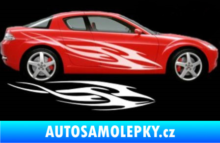 Samolepka Samolepka na bok plameny 083 3D karbon modrý