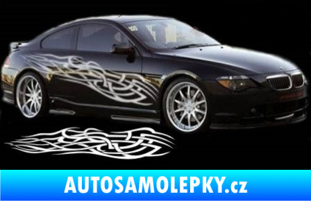 Samolepka Samolepka na bok plameny 093 3D karbon modrý