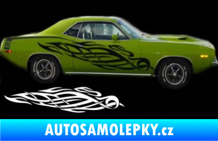Samolepka Samolepka na bok plameny 103 3D karbon modrý