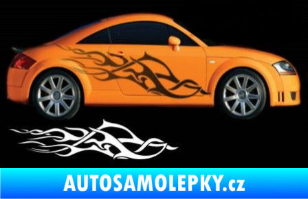 Samolepka Samolepka na bok plameny 125 3D karbon modrý