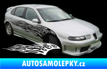 Samolepka Samolepka na bok plameny 134 3D karbon modrý