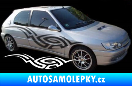 Samolepka Samolepka na bok tattoo 023 3D karbon modrý