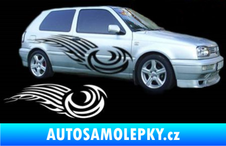Samolepka Samolepka na bok tattoo 062 3D karbon modrý