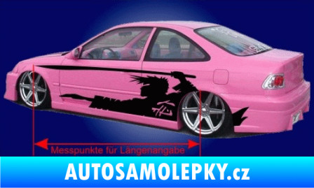 Samolepka Samolepka na bok 038 samuraj 3D karbon modrý