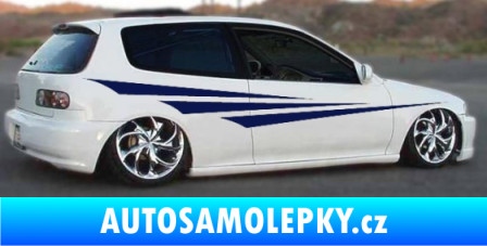 Samolepka Samolepka na bok pruhy 013 škrábaný kov modrý