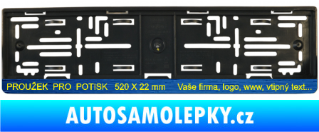 Samolepka Tištěná samolepka pod SPZ proužek 520 x 22mm škrábaný kov modrý