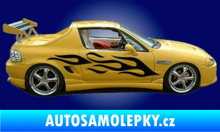 Samolepka Samolepka na bok plameny 015 3D karbon zelený kawasaki