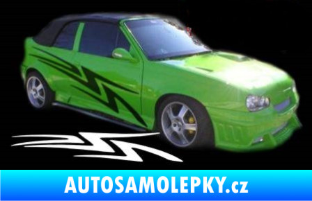Samolepka Samolepka na bok pruhy 032 3D karbon zelený kawasaki