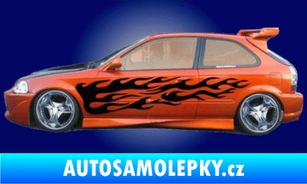 Samolepka Samolepka na bok plameny 004 3D karbon oranžový