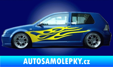 Samolepka Samolepka na bok plameny 026 3D karbon oranžový