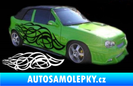 Samolepka Samolepka na bok tattoo 052 3D karbon oranžový