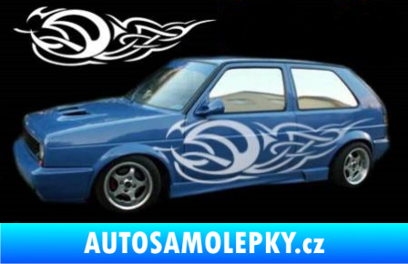 Samolepka Samolepka na bok tattoo 065 3D karbon oranžový