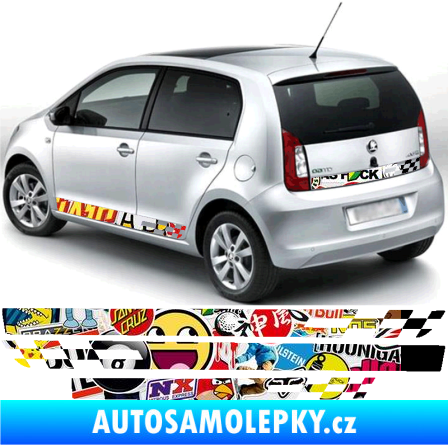 Samolepka Polep na bok Škoda Citigo šachovnice Sticker bomb