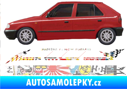 Samolepka Proužky kratší 135cm x 8mm / 8ks Sticker bomb