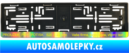 Samolepka Tištěná samolepka pod SPZ proužek 520 x 22mm Holografická